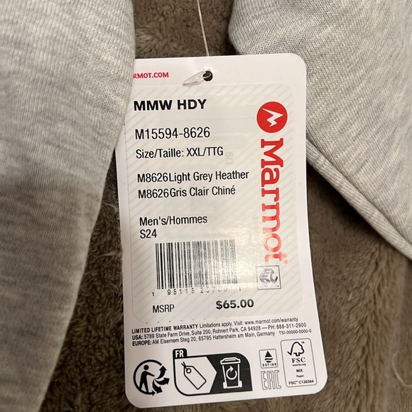New mens XXL MARMOT MOUNTAIN WORKS hoodie. - Picture 5 of 5